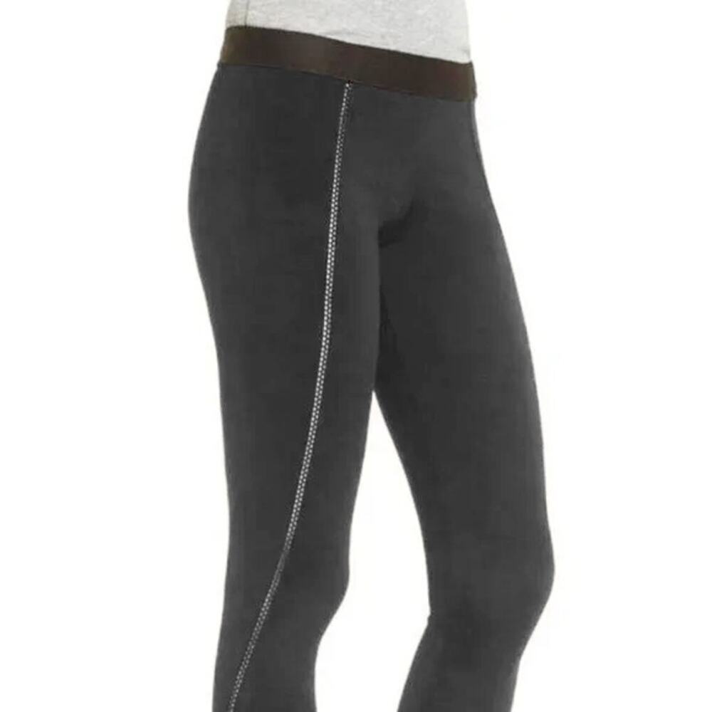 David Lerner Women's Leggings Decorative Cut Outs Dark Heather Gray Stretch